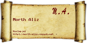 Morth Aliz névjegykártya