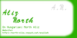 aliz morth business card